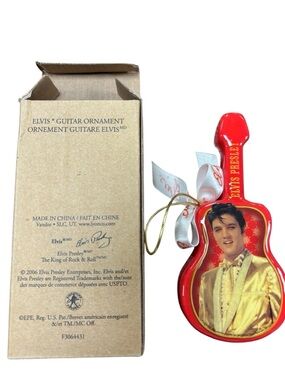 Elvis Presley Red Guitar Ornament